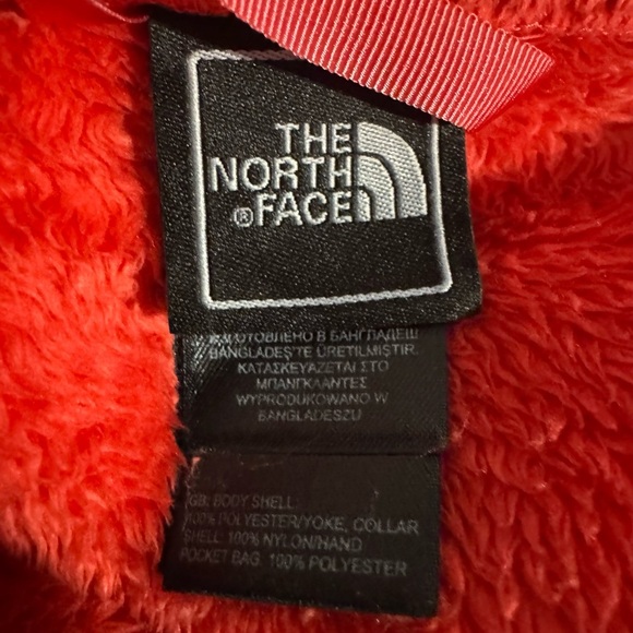 The North Face Osito Pink Gray Soft Fleece Jacket Coat Full Zip Girls XL 18 - Picture 6 of 9